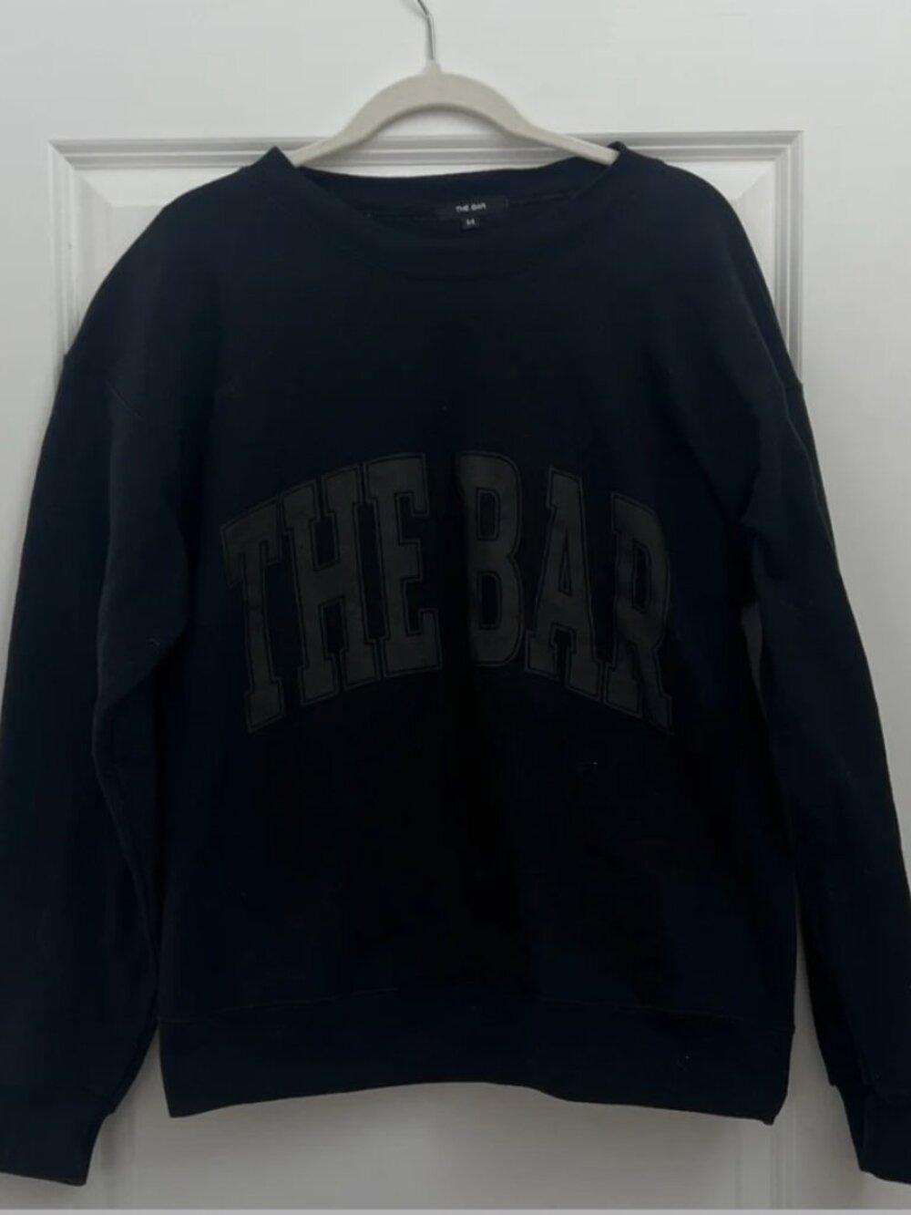 Black on Black authentic 'the bar' sweatshirt, size M